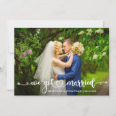 Modern Calligraphy Heart We Got Married Wedding 案内状 (正面)