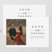 Modern Calligraphy Lettering Wedding Photo サンキューカード (正面/裏面)