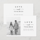 Modern Calligraphy Lettering Wedding Photo サンキューカード (正面/裏面)