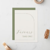 Modern Calligraphy Minimalist Arch Favors Sign ノートカード (正面/裏面インサイチュ)