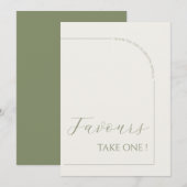 Modern Calligraphy Minimalist Arch Favors Sign ノートカード (正面/裏面)