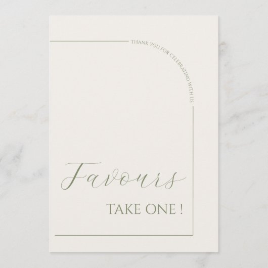 Modern Calligraphy Minimalist Arch Favors Sign ノートカード (正面)