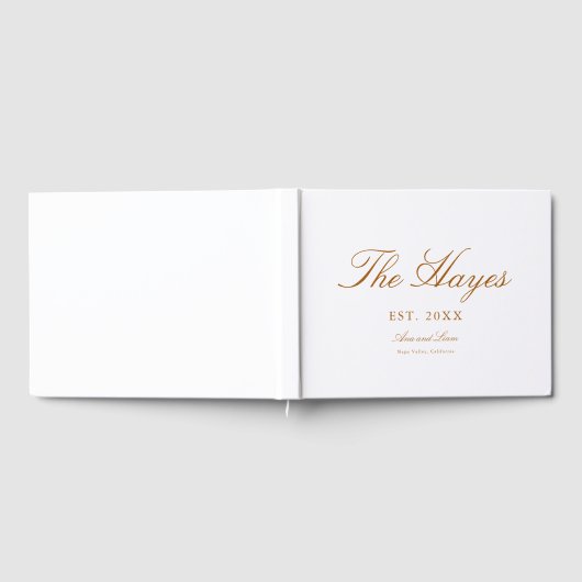 Modern Calligraphy Personalized Wedding ゲストブック (全面)