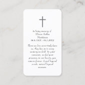 Modern Calligraphy Photo Funeral Memorial Card 名刺 (裏面)