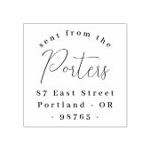Modern Calligraphy Retro Sent From Return Address ラバースタンプ (インプリント)