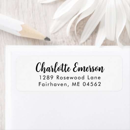 Modern Calligraphy Return Address Label ラベル (インサイチュ)