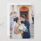 Modern Calligraphy Script 2 Photo Overlay Wedding 招待状 (裏面)