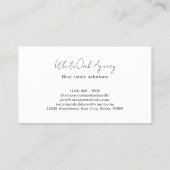 Modern Calligraphy Script Black and White Monogram 名刺 (裏面)