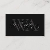 Modern Calligraphy Script Black and White Monogram 名刺 (正面)