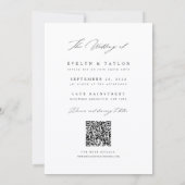 Modern Calligraphy Script Photo QR Code Wedding 招待状 (裏面)