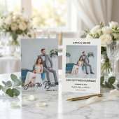 Modern Calligraphy Script Photo Wedding セーブザデート