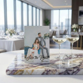 Modern Calligraphy Script Photo Wedding セーブザデート