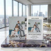 Modern Calligraphy Script Photo Wedding セーブザデート