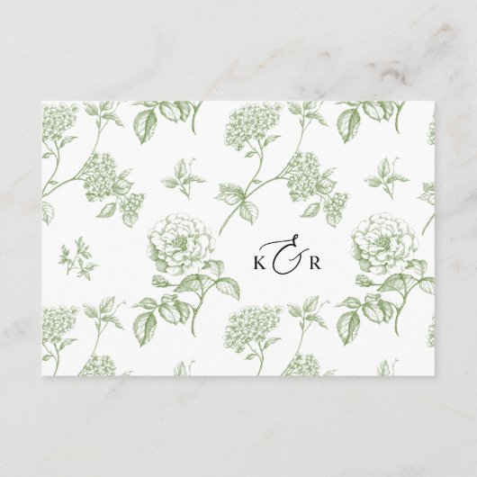 Modern Calligraphy Script Simple Wedding Details エンクロージャーカード (裏面)