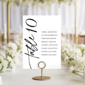 Modern Calligraphy Script Wedding Seating Chart テーブルナンバー
