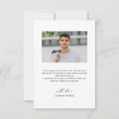 Modern Calligraphy Simple Photo Graduation サンキューカード (裏面)