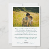 Modern Calligraphy Teal Married Little Christmas シーズンカード (裏面)