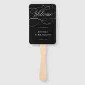 Modern calligraphy timeless black wedding Timeline ハンドファン (正面)