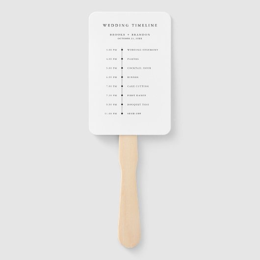 Modern calligraphy timeless black wedding Timeline ハンドファン (裏面)