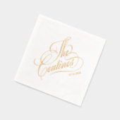 Modern calligraphy timeless gold and white wedding 箔ナプキン (左)