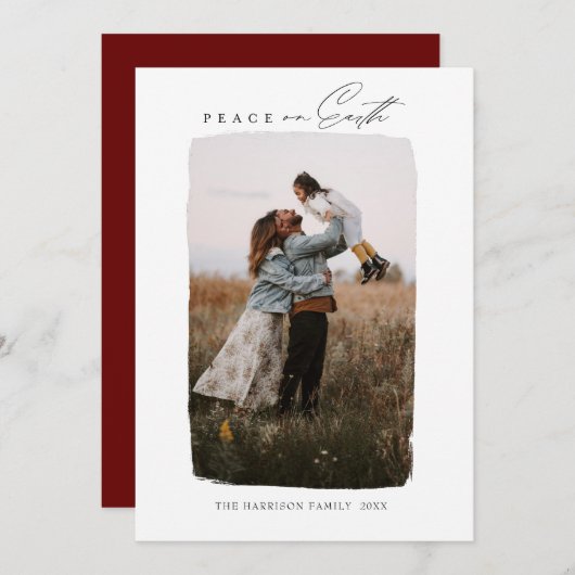 Modern Calligraphy Vertical Peace on Earth シーズンカード (正面/裏面)