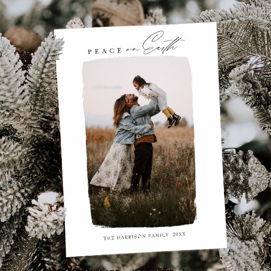 Modern Calligraphy Vertical Peace on Earth シーズンカード