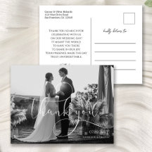 Modern Calligraphy Wedding Thank You Photo