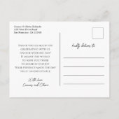 Modern Calligraphy Wedding Thank You Photo ポストカード (裏面)
