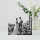 Modern Calligraphy Wedding Thank You Photo ポストカード (スタンド正面)