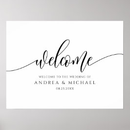 Modern Calligraphy Wedding Welcome Sign ポスター