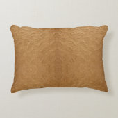 Modern Camel Brown Wavy Ripples Abstract Textured アクセントクッション (正面)