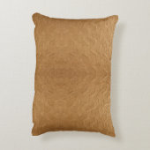 Modern Camel Brown Wavy Ripples Abstract Textured アクセントクッション (裏面(縦))