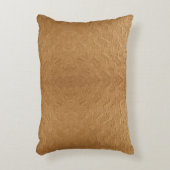 Modern Camel Brown Wavy Ripples Abstract Textured アクセントクッション (正面(垂直))