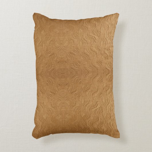 Modern Camel Brown Wavy Ripples Abstract Textured アクセントクッション (正面(垂直))