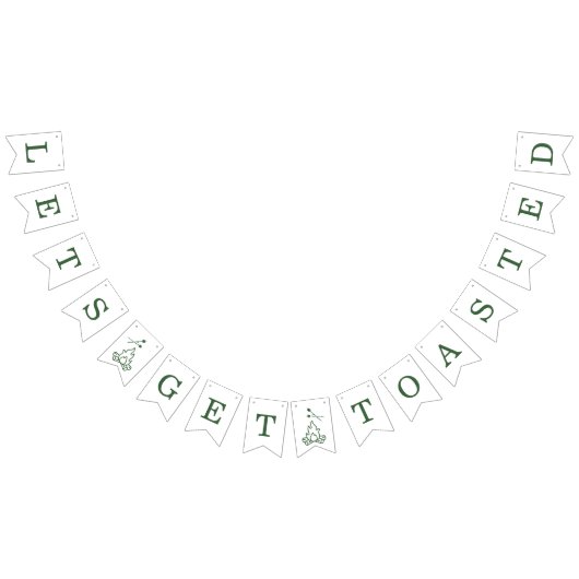 Modern Camp Bachelorette Green バンティングフラッグ (全)