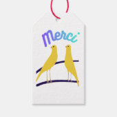 Modern Canary & "Merci" - Japandi Style Art ギフトタグ (正面)
