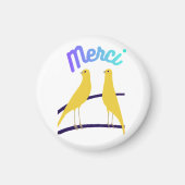 Modern Canary & "Merci" - Japandi Style Art マグネット (正面)