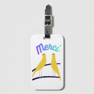 Modern Canary & "Merci" - Japandi Style Art ラゲッジタグ