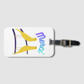 Modern Canary & "Merci" - Japandi Style Art ラゲッジタグ (正面横)