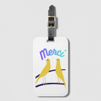 Modern Canary & "Merci" - Japandi Style Art ラゲッジタグ