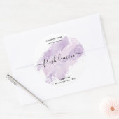 Modern candle label product lavender jar label ラウンドシール (封筒)