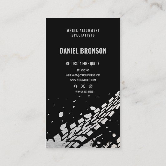 Modern Car Auto Mechanic Repair Service 名刺 (裏面)