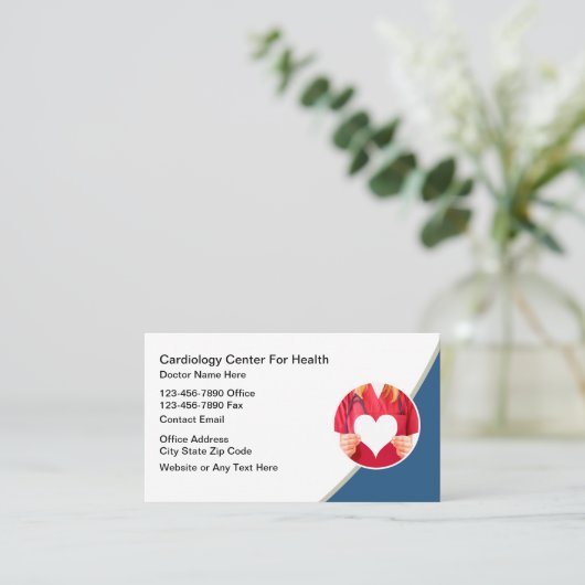 Modern Cardiologist Cardiovascular Business Cards 名刺 (スタンド正面)