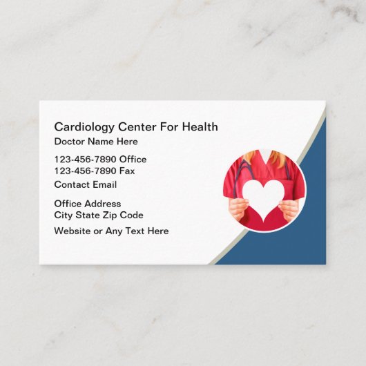 Modern Cardiologist Cardiovascular Business Cards 名刺 (正面)
