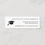 Modern Casual  black white name card graduation スキニー名刺 (裏面)
