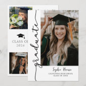 Modern Casual Photo Graduation Party Invitation 招待状 (正面/裏面)