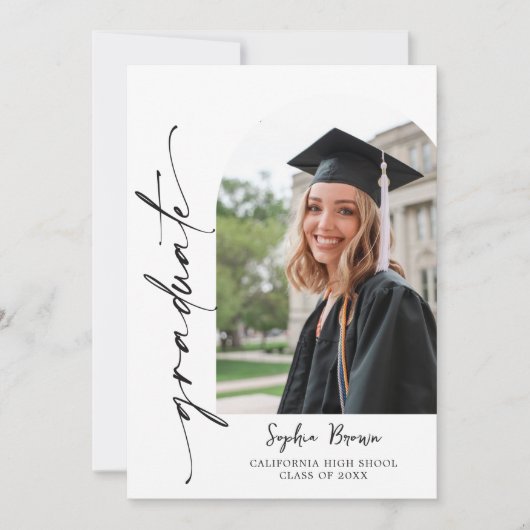 Modern Casual Photo Graduation Party Invitation 招待状 (正面)