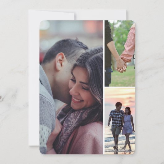 Modern Casual Romantic Couple Engagement 招待状 (裏面)