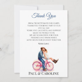 Modern Casual Romantic Couple Illustration Party サンキューカード