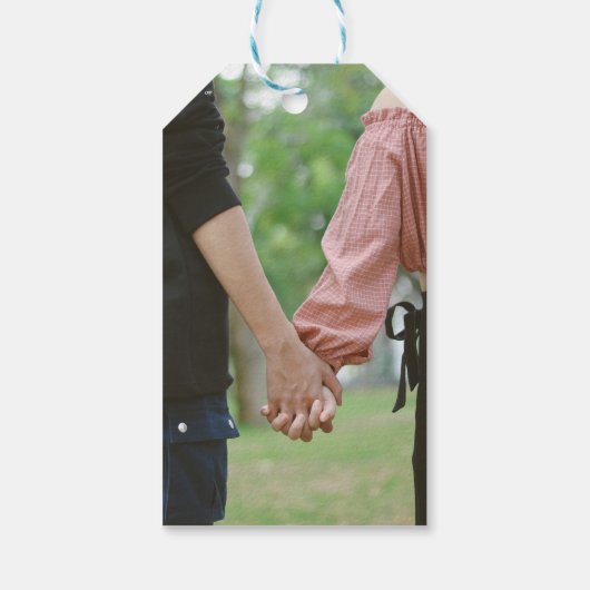 Modern Casual  Romantic Wedding Artistic Couple  ギフトタグ (裏面)